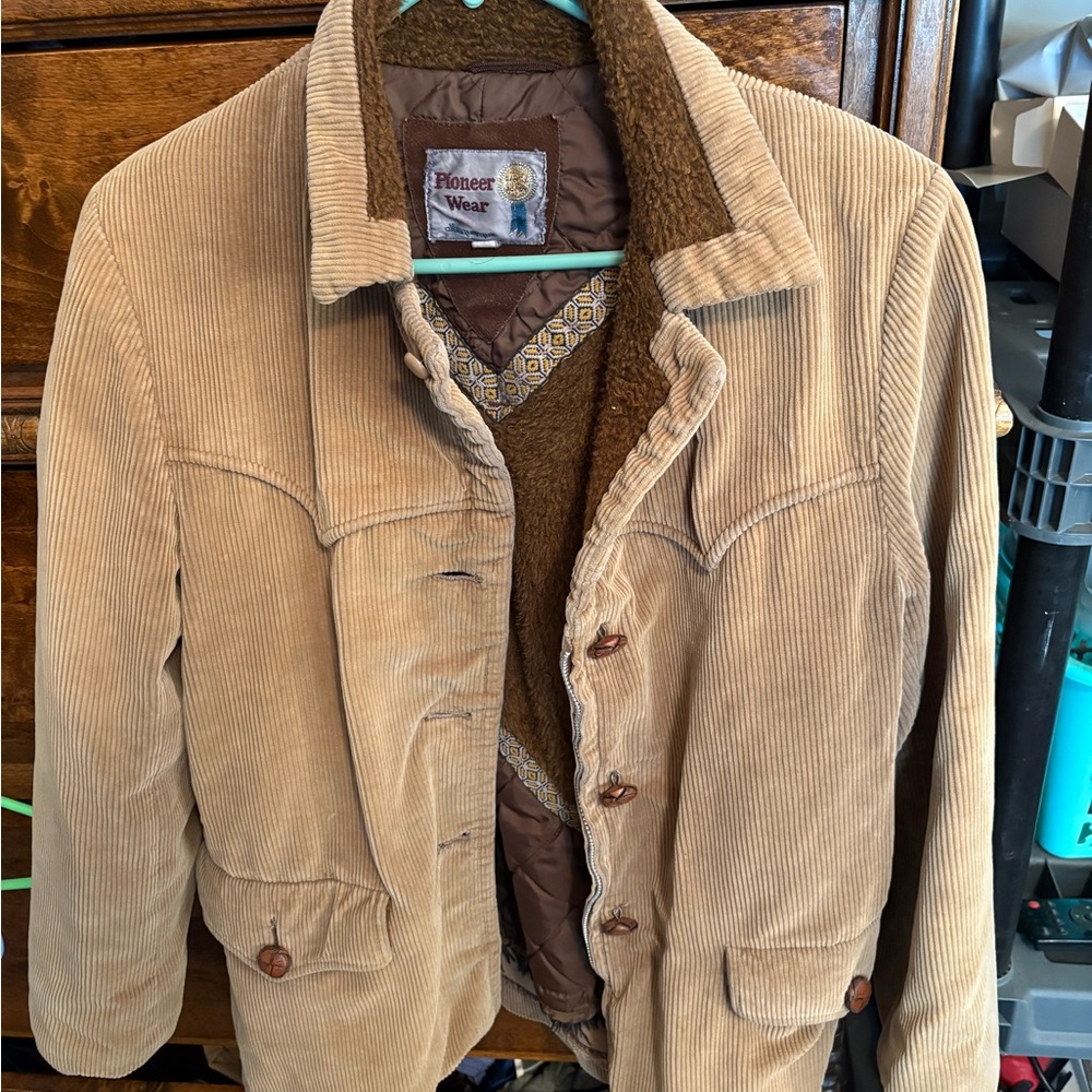 Pioneer Wear Women's Tan Corduroy Sherpa-Lined sz 14 Jacket
